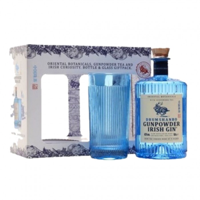 DRUMSHANBO GUNPOWDER IRISH GIN GIFT SET 70CL (FOC 1 GLASS)